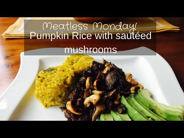 Pumpkin Rice and Sautéed Mushrooms