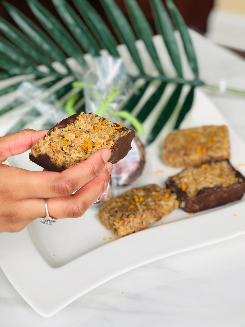 Grated Chocolate dipped Coconut Drops